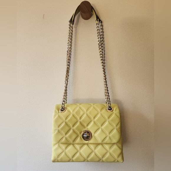 Kate Spade Natalia Quilted Chain Medium Shoulder Bag Crossbody Frosty Lime - Picture 4 of 15